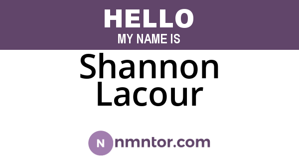 Shannon Lacour