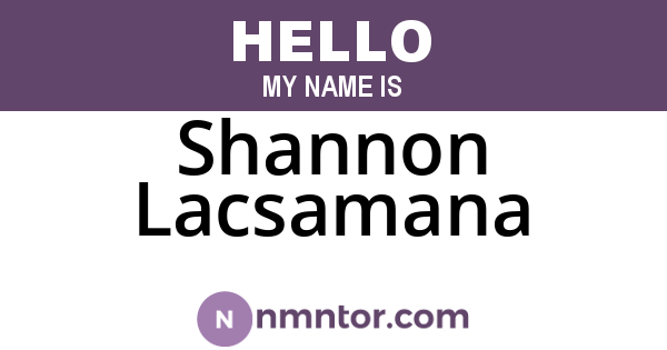 Shannon Lacsamana