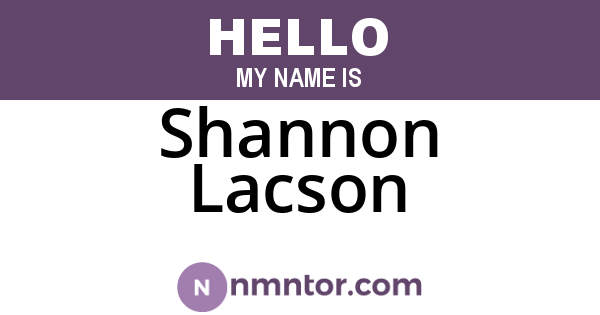 Shannon Lacson