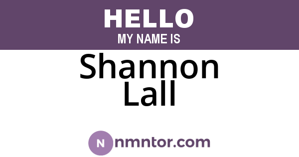 Shannon Lall