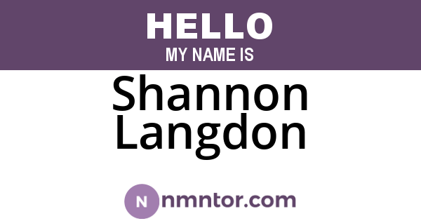 Shannon Langdon