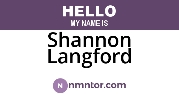 Shannon Langford
