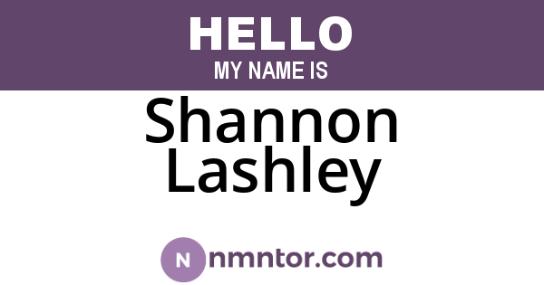 Shannon Lashley