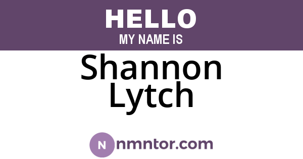 Shannon Lytch