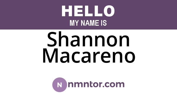 Shannon Macareno