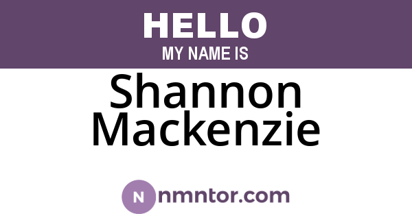 Shannon Mackenzie