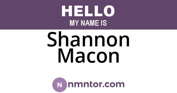 Shannon Macon