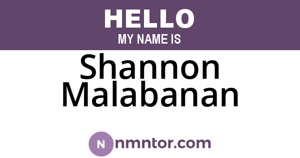 Shannon Malabanan