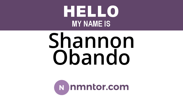 Shannon Obando