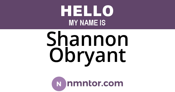 Shannon Obryant