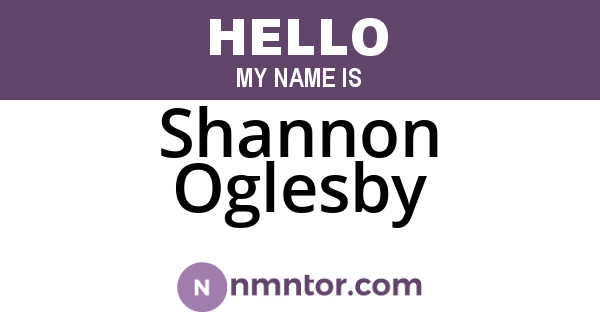 Shannon Oglesby