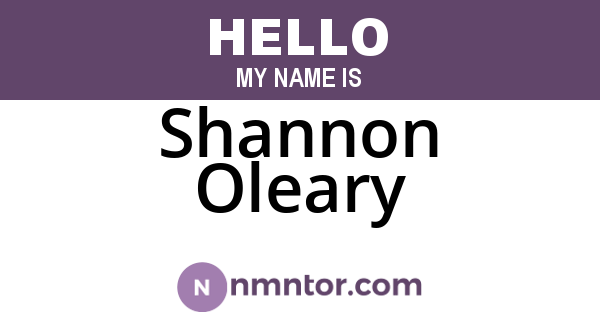 Shannon Oleary
