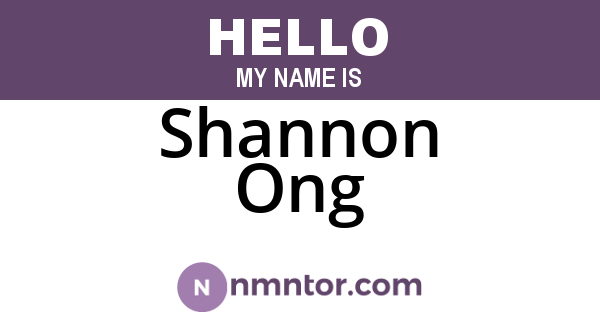 Shannon Ong