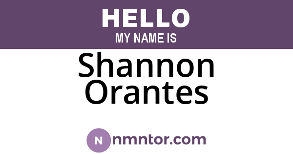 Shannon Orantes