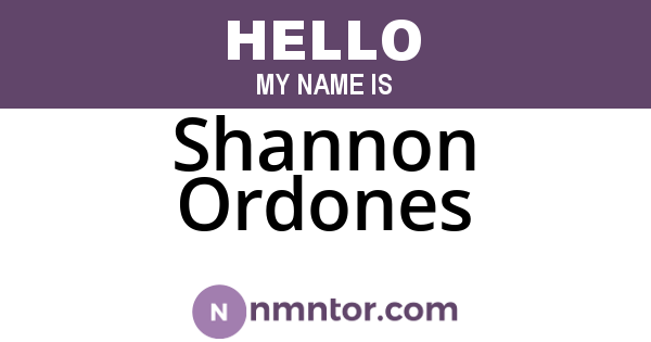 Shannon Ordones