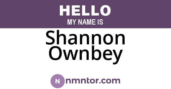 Shannon Ownbey