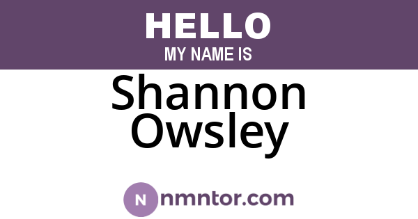 Shannon Owsley