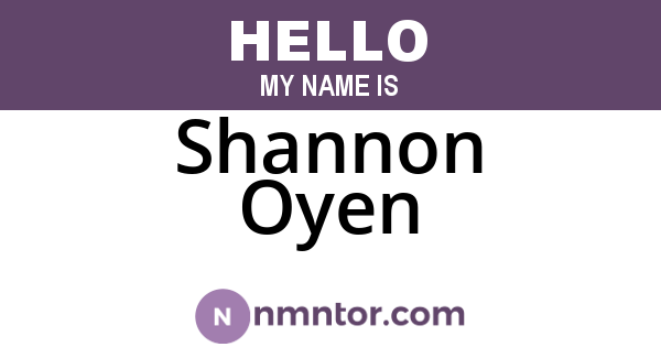Shannon Oyen