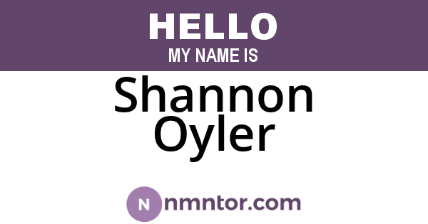 Shannon Oyler