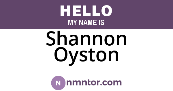Shannon Oyston