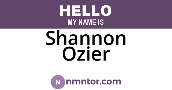 Shannon Ozier