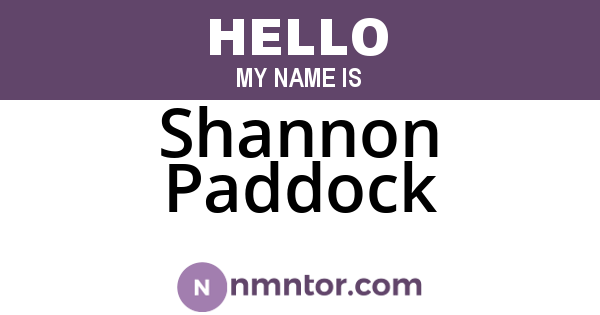 Shannon Paddock