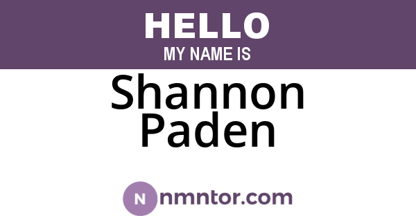 Shannon Paden