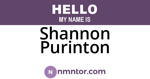 Shannon Purinton