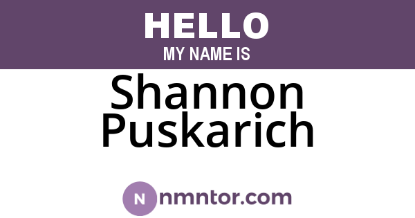 Shannon Puskarich