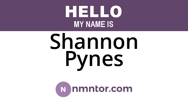 Shannon Pynes