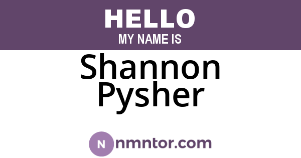 Shannon Pysher