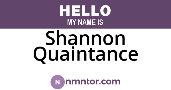 Shannon Quaintance
