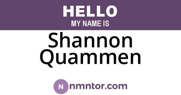 Shannon Quammen