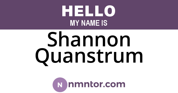 Shannon Quanstrum
