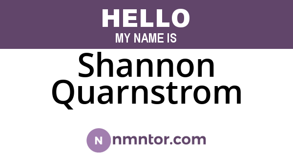 Shannon Quarnstrom