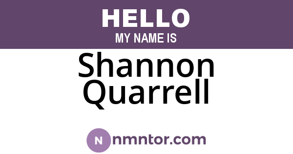 Shannon Quarrell