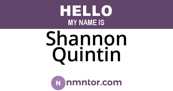 Shannon Quintin