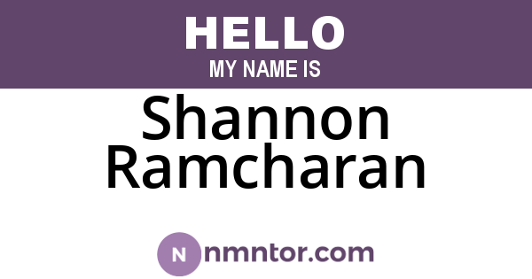 Shannon Ramcharan