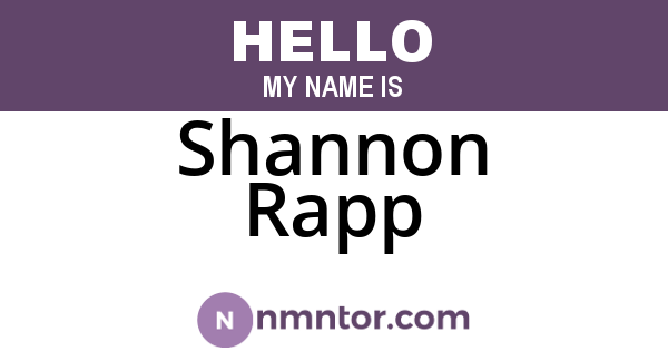 Shannon Rapp