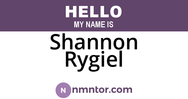 Shannon Rygiel