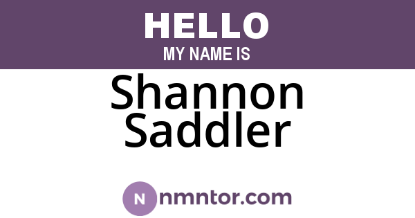 Shannon Saddler