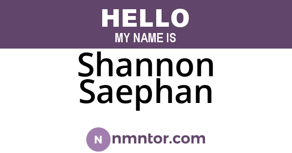 Shannon Saephan