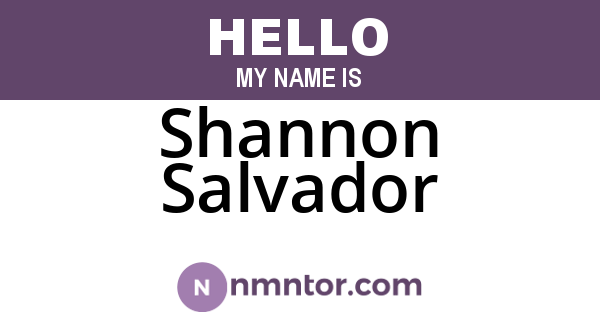 Shannon Salvador