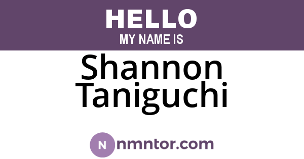 Shannon Taniguchi