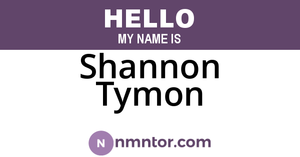 Shannon Tymon
