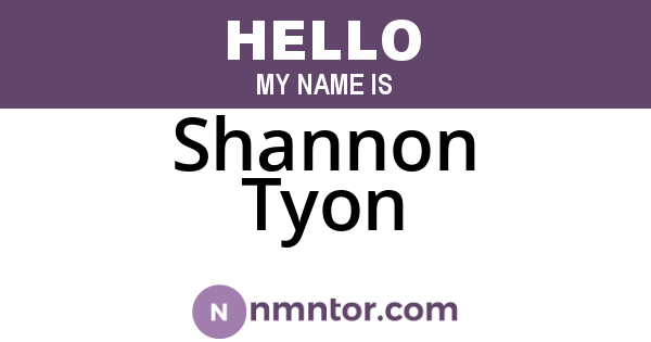 Shannon Tyon