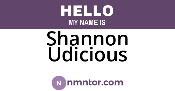 Shannon Udicious