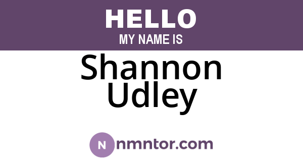 Shannon Udley