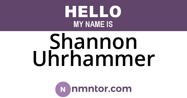 Shannon Uhrhammer
