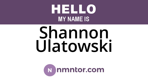 Shannon Ulatowski